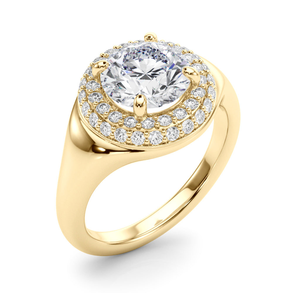 Devoted Trellis Round Diamond Engagement Ring in 10K/14K gold and platinum with certified lab-grown or natural diamonds