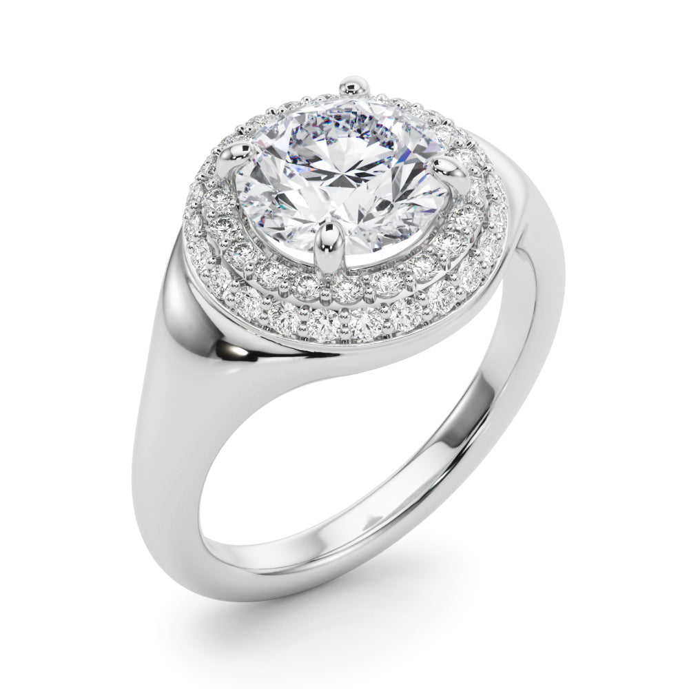 Devoted Trellis Round Diamond Engagement Ring in 10K/14K gold and platinum with certified lab-grown or natural diamonds