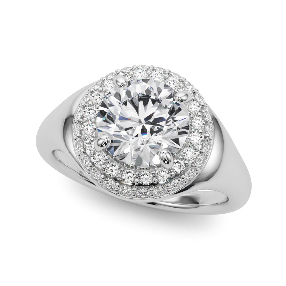 Devoted Trellis Round Diamond Engagement Ring in 10K/14K gold and platinum with certified lab-grown or natural diamonds