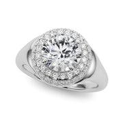Devoted Trellis Round Diamond Engagement Ring in 10K/14K gold and platinum with certified lab-grown or natural diamonds