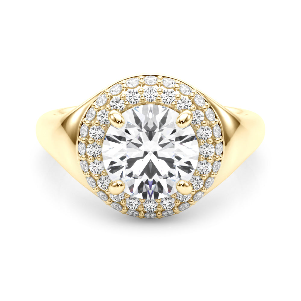 Devoted Trellis Round Diamond Engagement Ring in 10K/14K gold and platinum with certified lab-grown or natural diamonds