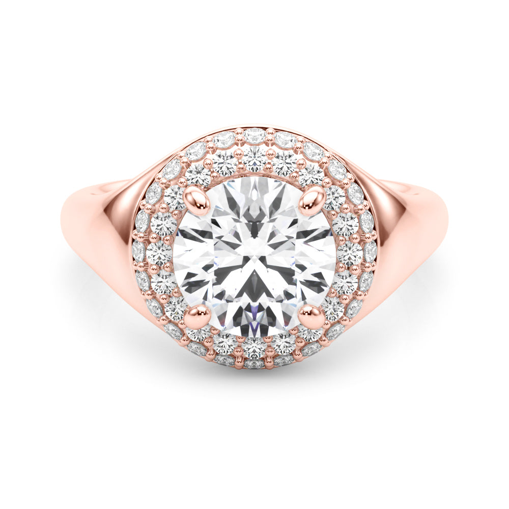 Devoted Trellis Round Diamond Engagement Ring in 10K/14K gold and platinum with certified lab-grown or natural diamonds