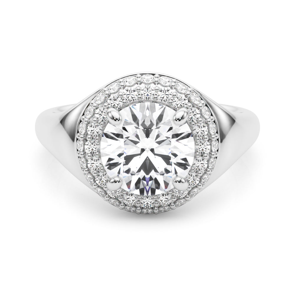 Devoted Trellis Round Diamond Engagement Ring in 10K/14K gold and platinum with certified lab-grown or natural diamonds