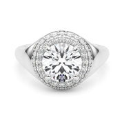 Devoted Trellis Round Diamond Engagement Ring in 10K/14K gold and platinum with certified lab-grown or natural diamonds