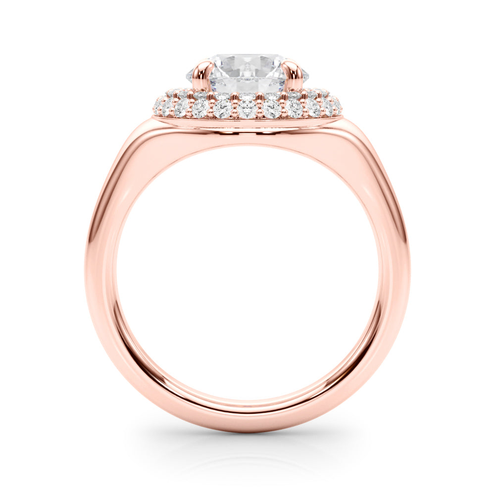 Devoted Trellis Round Diamond Engagement Ring in 10K/14K gold and platinum with certified lab-grown or natural diamonds