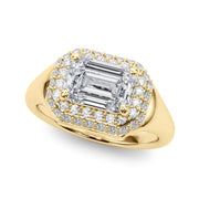 Adored Trellis Emerald Diamond Engagement Ring in 10K/14K gold and platinum with certified lab-grown or natural diamonds