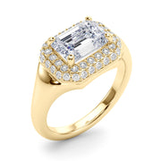 Adored Trellis Emerald Diamond Engagement Ring in 10K/14K gold and platinum with certified lab-grown or natural diamonds