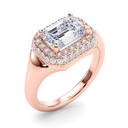 Adored Trellis Emerald Diamond Engagement Ring in 10K/14K gold and platinum with certified lab-grown or natural diamonds