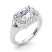 Adored Trellis Emerald Diamond Engagement Ring in 10K/14K gold and platinum with certified lab-grown or natural diamonds