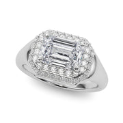 Adored Trellis Emerald Diamond Engagement Ring in 10K/14K gold and platinum with certified lab-grown or natural diamonds