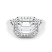 Adored Trellis Emerald Diamond Engagement Ring in 10K/14K gold and platinum with certified lab-grown or natural diamonds
