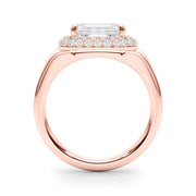 Adored Trellis Emerald Diamond Engagement Ring in 10K/14K gold and platinum with certified lab-grown or natural diamonds