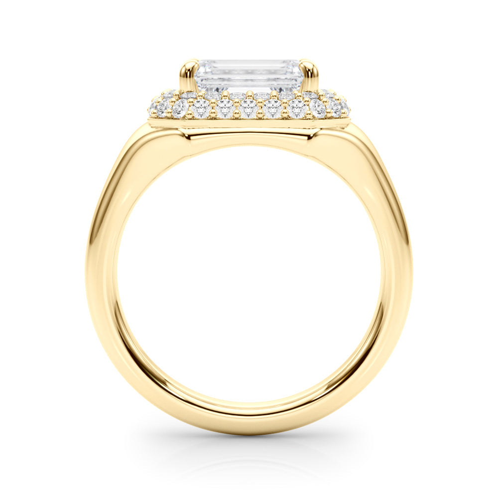 Adored Trellis Emerald Diamond Engagement Ring in 10K/14K gold and platinum with certified lab-grown or natural diamonds