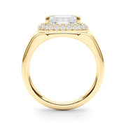 Adored Trellis Emerald Diamond Engagement Ring in 10K/14K gold and platinum with certified lab-grown or natural diamonds