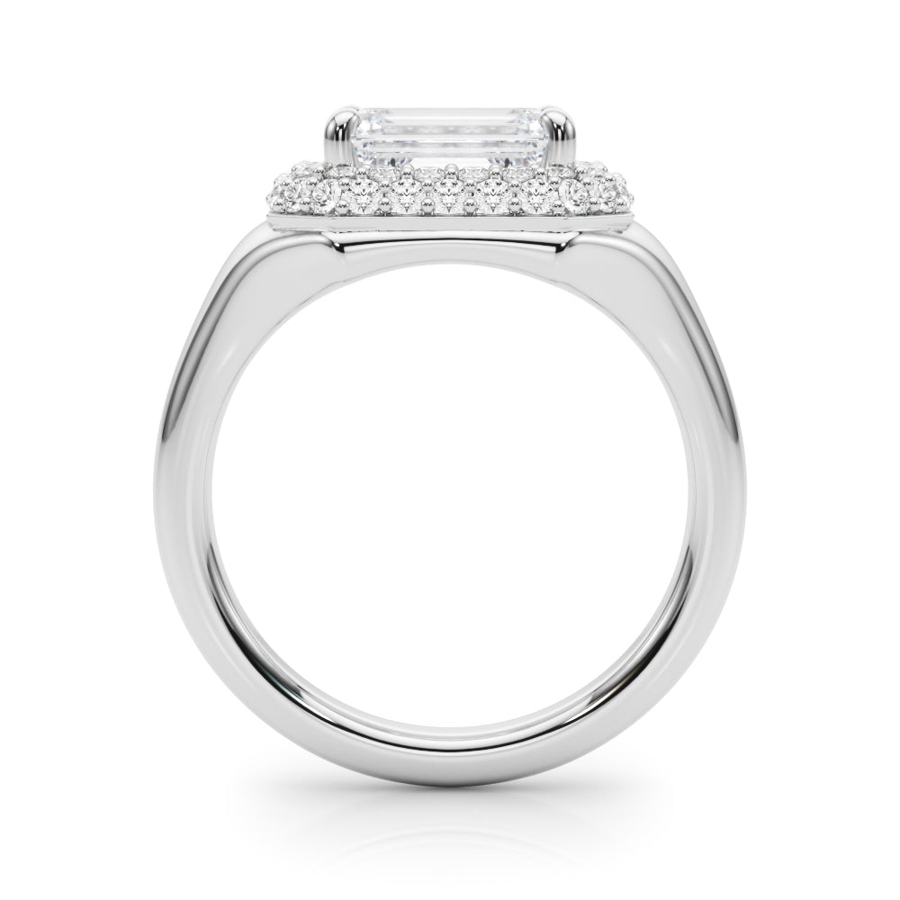 Adored Trellis Emerald Diamond Engagement Ring in 10K/14K gold and platinum with certified lab-grown or natural diamonds