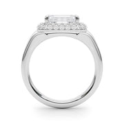 Adored Trellis Emerald Diamond Engagement Ring in 10K/14K gold and platinum with certified lab-grown or natural diamonds
