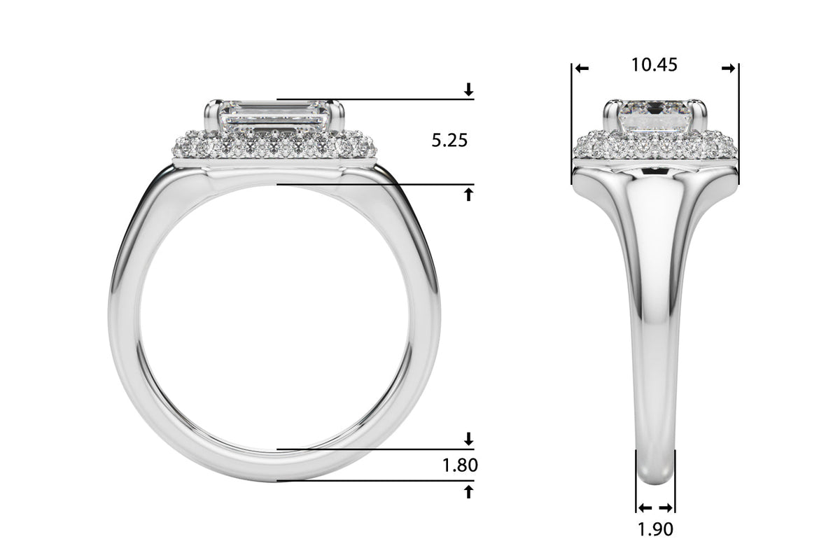 Adored Trellis Emerald Diamond Engagement Ring in 10K/14K gold and platinum with certified lab-grown or natural diamonds