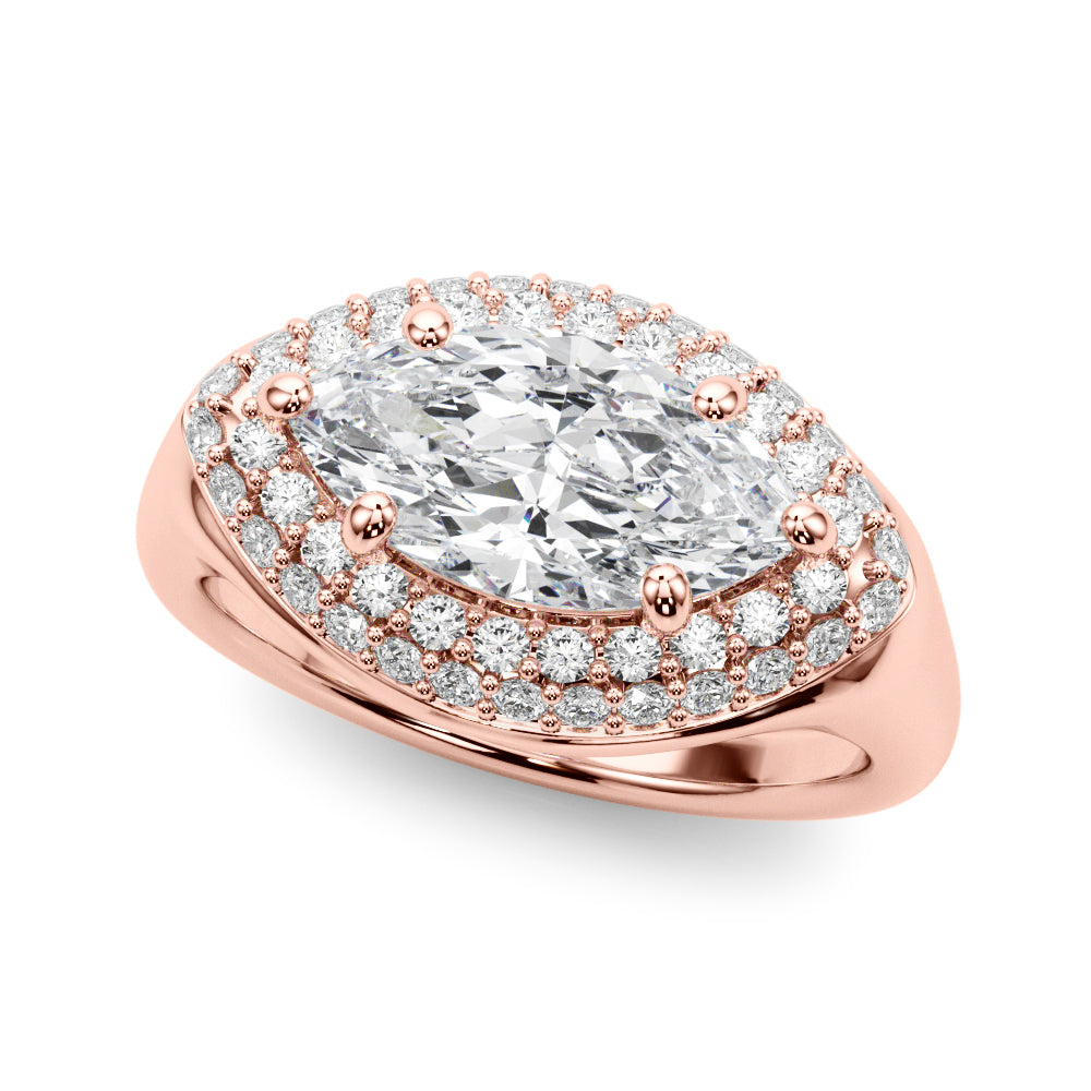 Resplendent Trellis Marquise Diamond Engagement Ring in 10K/14K gold and platinum with certified lab-grown or natural diamonds