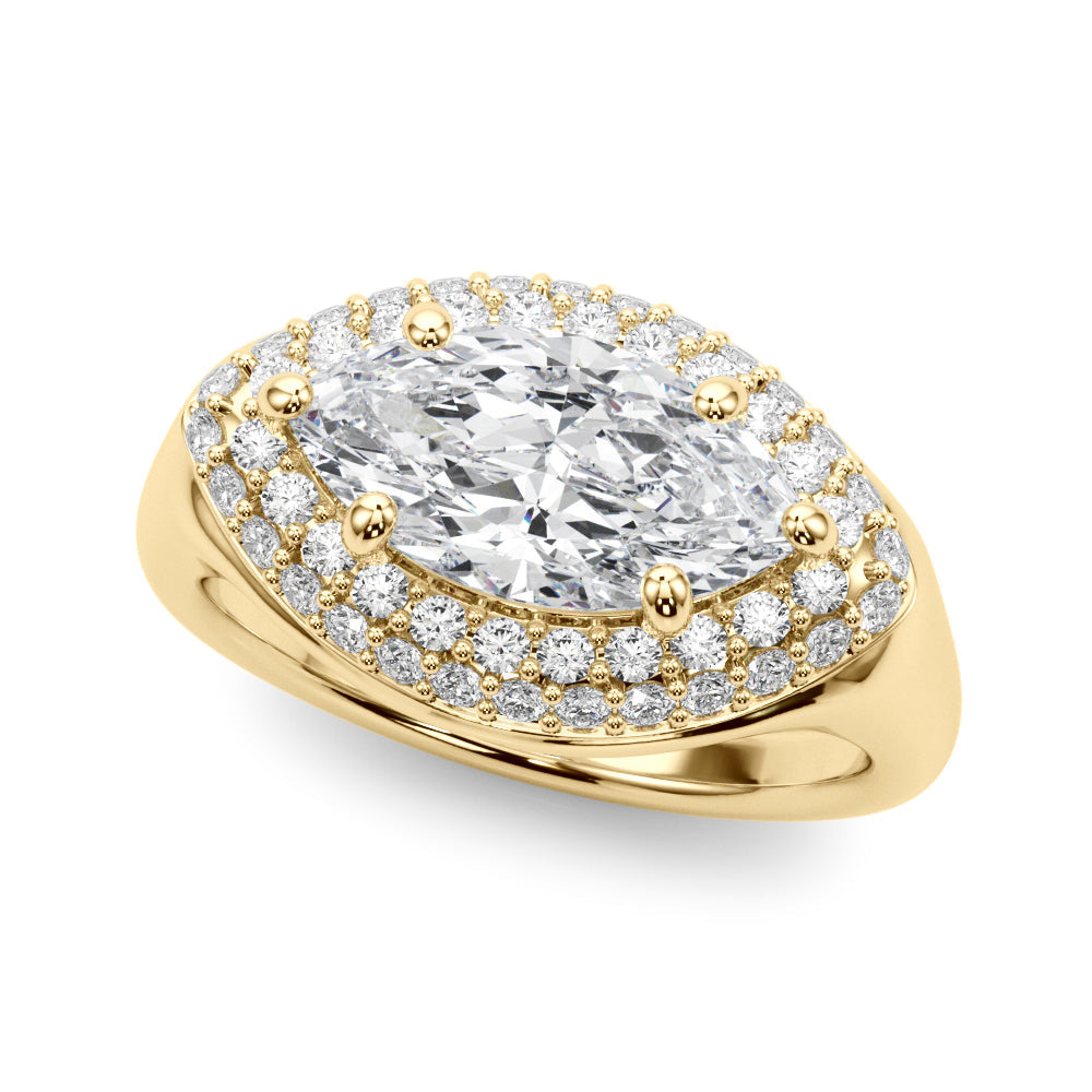 Resplendent Trellis Marquise Diamond Engagement Ring in 10K/14K gold and platinum with certified lab-grown or natural diamonds
