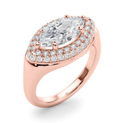 Resplendent Trellis Marquise Diamond Engagement Ring in 10K/14K gold and platinum with certified lab-grown or natural diamonds