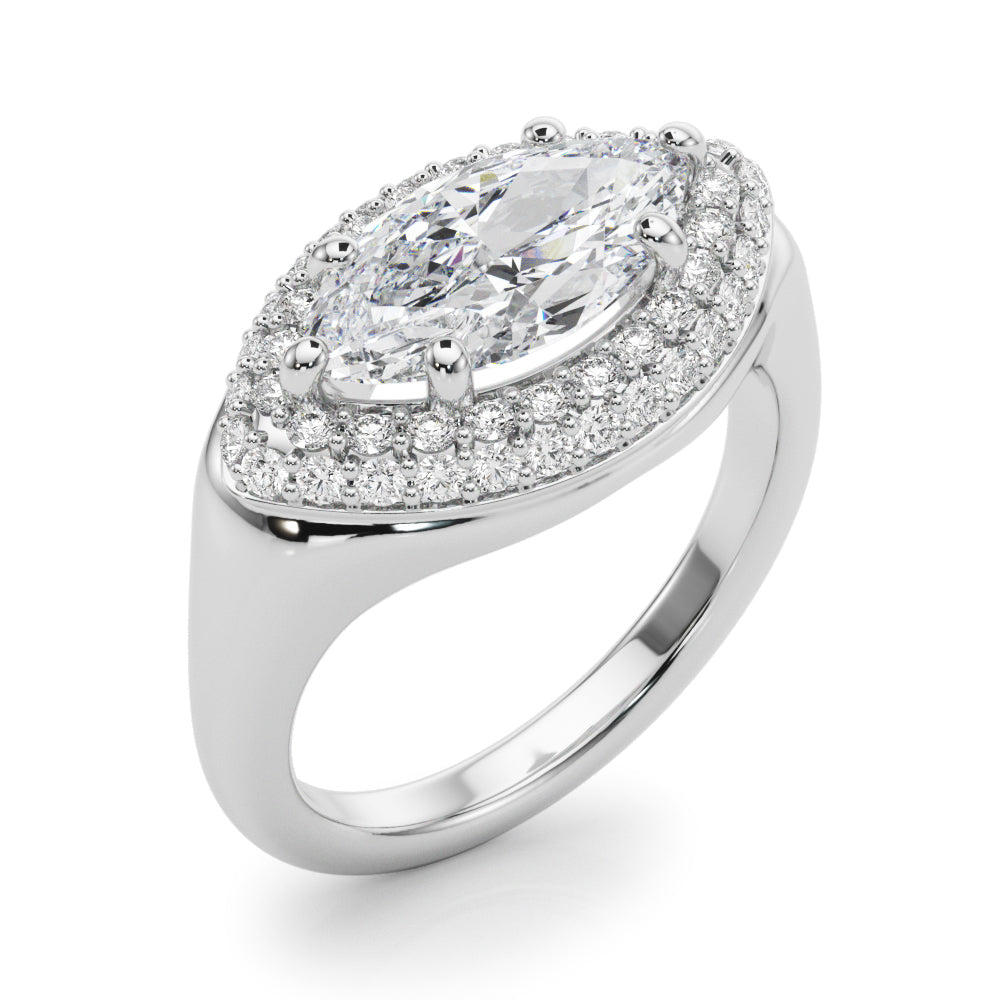 Resplendent Trellis Marquise Diamond Engagement Ring in 10K/14K gold and platinum with certified lab-grown or natural diamonds
