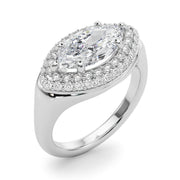 Resplendent Trellis Marquise Diamond Engagement Ring in 10K/14K gold and platinum with certified lab-grown or natural diamonds
