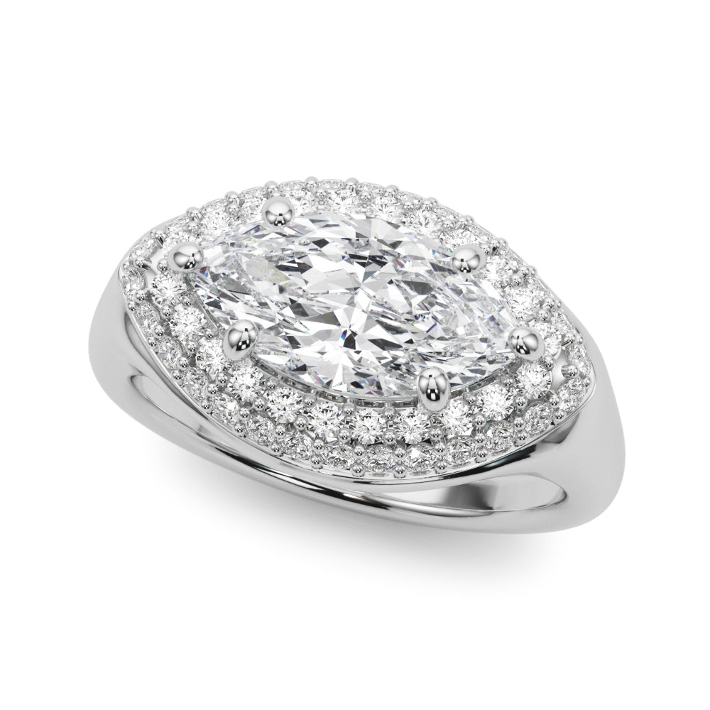 Resplendent Trellis Marquise Diamond Engagement Ring in 10K/14K gold and platinum with certified lab-grown or natural diamonds