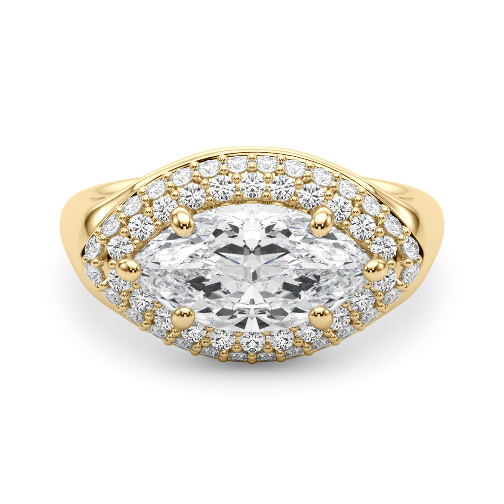 Resplendent Trellis Marquise Diamond Engagement Ring in 10K/14K gold and platinum with certified lab-grown or natural diamonds