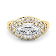Resplendent Trellis Marquise Diamond Engagement Ring in 10K/14K gold and platinum with certified lab-grown or natural diamonds