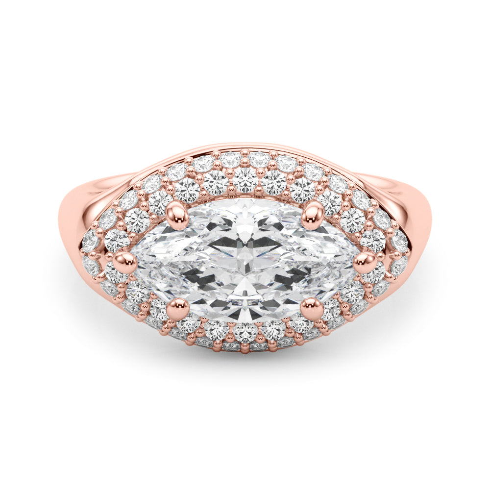 Resplendent Trellis Marquise Diamond Engagement Ring in 10K/14K gold and platinum with certified lab-grown or natural diamonds