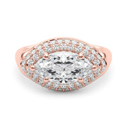 Resplendent Trellis Marquise Diamond Engagement Ring in 10K/14K gold and platinum with certified lab-grown or natural diamonds