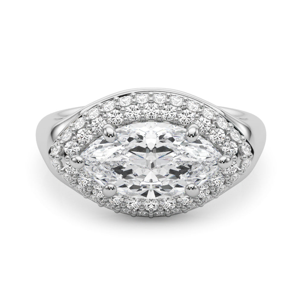 Resplendent Trellis Marquise Diamond Engagement Ring in 10K/14K gold and platinum with certified lab-grown or natural diamonds