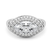 Resplendent Trellis Marquise Diamond Engagement Ring in 10K/14K gold and platinum with certified lab-grown or natural diamonds