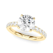 Cherished Rd Center Round Diamond Engagement Ring in 10K/14K gold and platinum with certified lab-grown or natural diamonds
