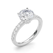 Cherished Rd Center Round Diamond Engagement Ring in 10K/14K gold and platinum with certified lab-grown or natural diamonds