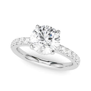 Cherished Rd Center Round Diamond Engagement Ring in 10K/14K gold and platinum with certified lab-grown or natural diamonds