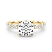 Cherished Rd Center Round Diamond Engagement Ring in 10K/14K gold and platinum with certified lab-grown or natural diamonds