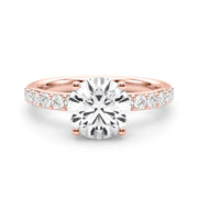 Cherished Rd Center Round Diamond Engagement Ring in 10K/14K gold and platinum with certified lab-grown or natural diamonds