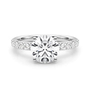 Cherished Rd Center Round Diamond Engagement Ring in 10K/14K gold and platinum with certified lab-grown or natural diamonds