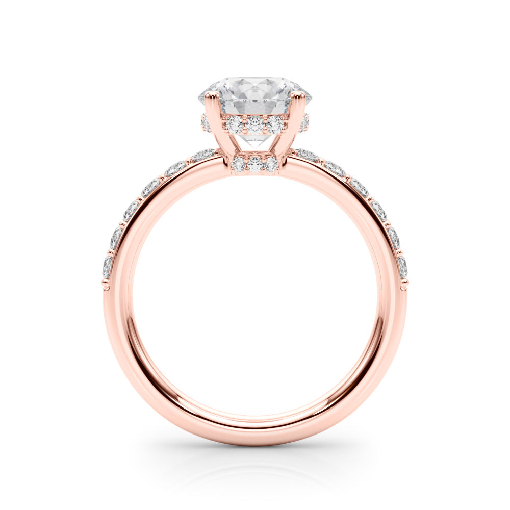 Cherished Rd Center Round Diamond Engagement Ring in 10K/14K gold and platinum with certified lab-grown or natural diamonds