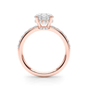 Cherished Rd Center Round Diamond Engagement Ring in 10K/14K gold and platinum with certified lab-grown or natural diamonds