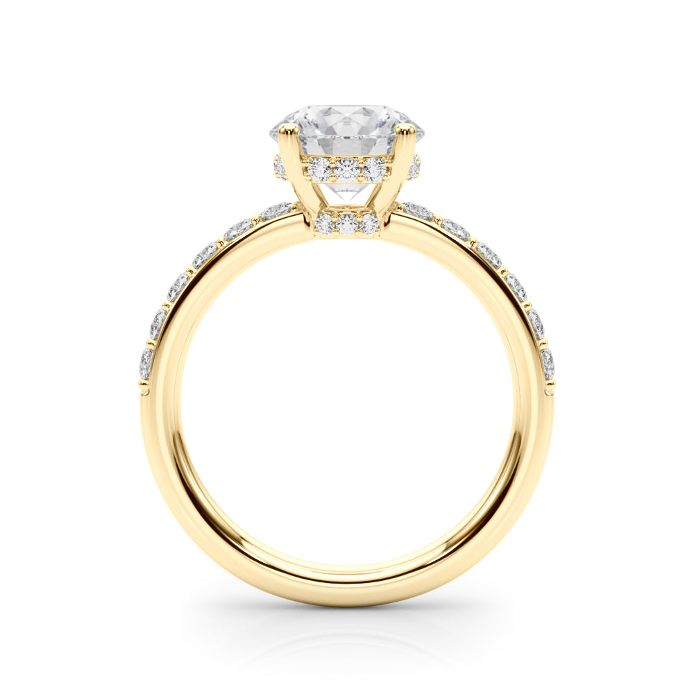 Cherished Rd Center Round Diamond Engagement Ring in 10K/14K gold and platinum with certified lab-grown or natural diamonds