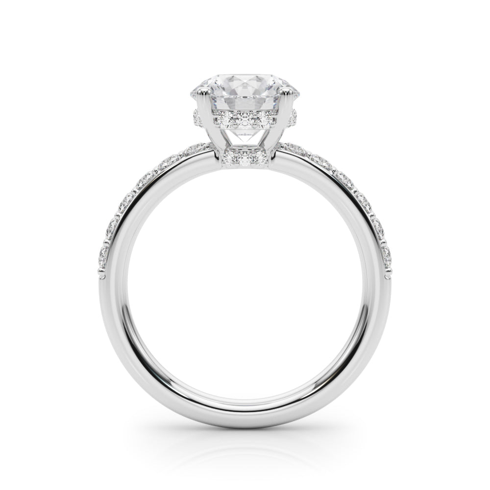 Cherished Rd Center Round Diamond Engagement Ring in 10K/14K gold and platinum with certified lab-grown or natural diamonds