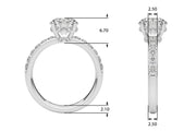 Cherished Rd Center Round Diamond Engagement Ring in 10K/14K gold and platinum with certified lab-grown or natural diamonds