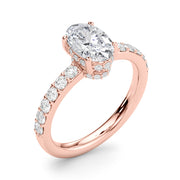 Noble Oval Center Oval Diamond Engagement Ring in 10K/14K gold and platinum with certified lab-grown or natural diamonds