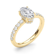 Noble Oval Center Oval Diamond Engagement Ring in 10K/14K gold and platinum with certified lab-grown or natural diamonds