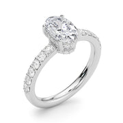 Noble Oval Center Oval Diamond Engagement Ring in 10K/14K gold and platinum with certified lab-grown or natural diamonds