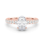 Noble Oval Center Oval Diamond Engagement Ring in 10K/14K gold and platinum with certified lab-grown or natural diamonds