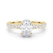 Noble Oval Center Oval Diamond Engagement Ring in 10K/14K gold and platinum with certified lab-grown or natural diamonds