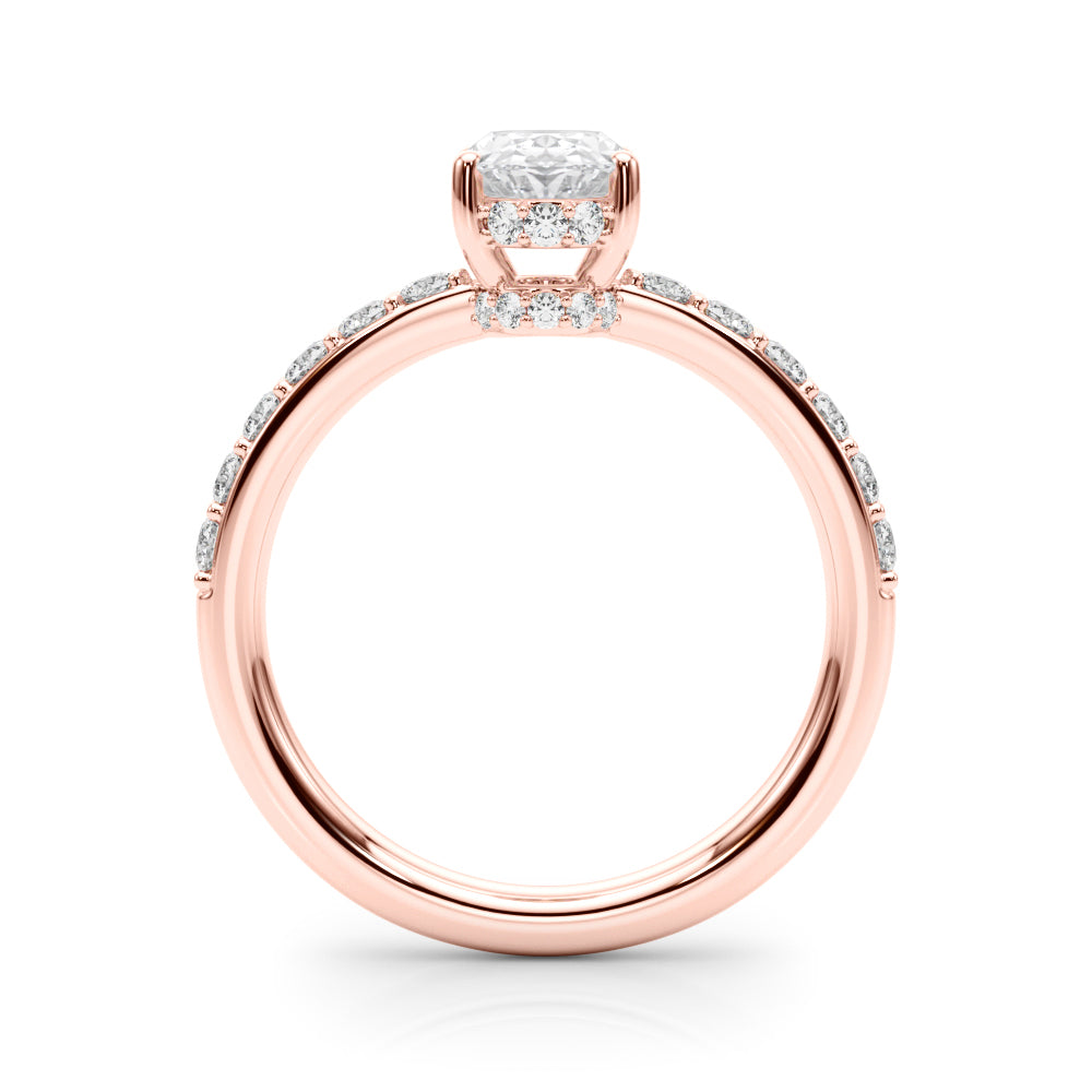 Noble Oval Center Oval Diamond Engagement Ring in 10K/14K gold and platinum with certified lab-grown or natural diamonds
